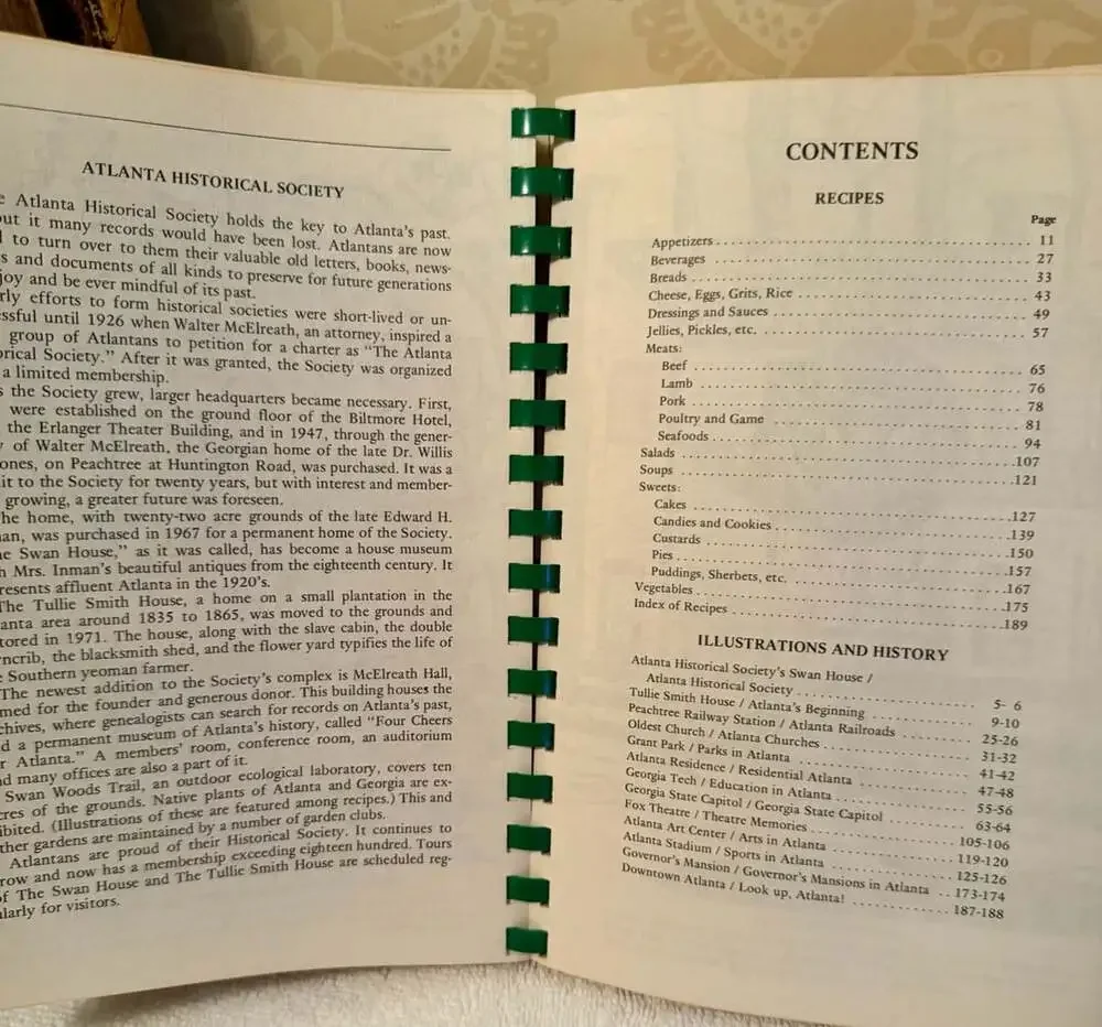 Vintage Atlanta Natives’ Favorite Recipes Cookbook 1983 Southern Cooking